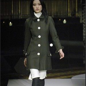 Rag and Bone Forrest Green Wool Coat Size 8